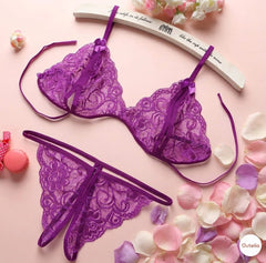 Cutelia Lace-Up Dream Lingerie Set 🎀 | Floral Lace Lingerie for Women