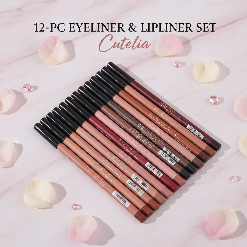 12-PC Eyeliner & Lip Liner Set – Cutelia