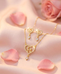 Princess Heart Sparkle Set – Crystal Necklace & Earrings Jewellery Set