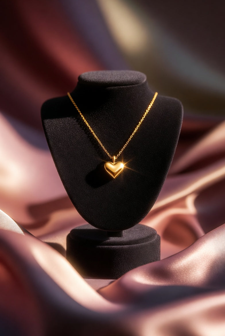 💛 Golden Heart Pendant Necklace – Elegant & Minimal