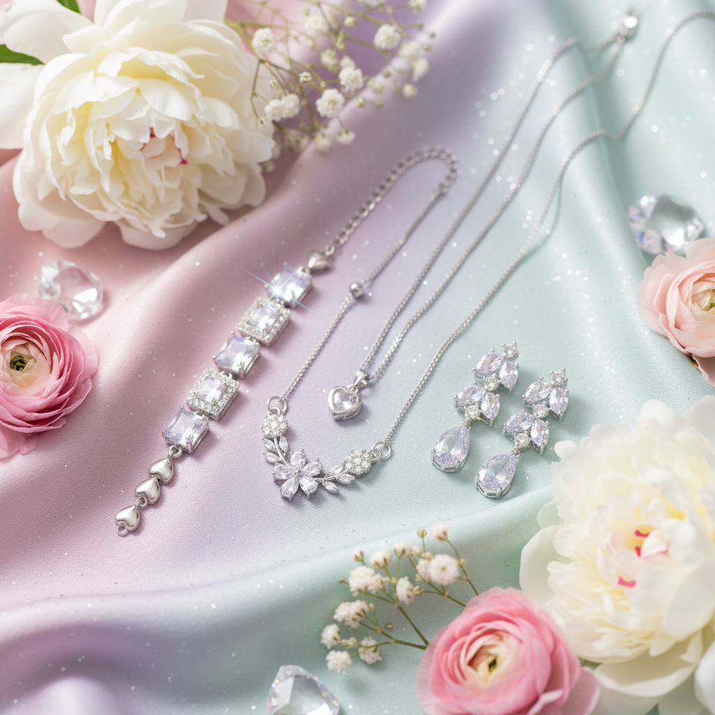 Cutelia Crystal Bloom Jewelry Set Hero