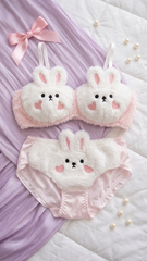 Cutelia Bunny Cuddle Lingerie Set 🐰💗 | Ultra-Soft Plush Lounge Wear