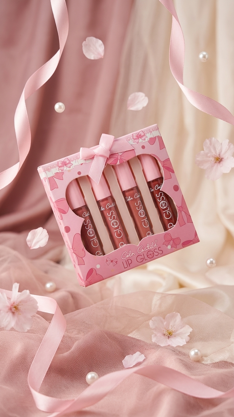🎀 Lip Gloss Set – Soft Shine Collection 4 in 1