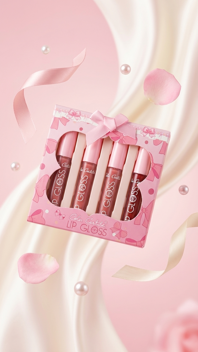 🎀 Lip Gloss Set – Soft Shine Collection 4 in 1